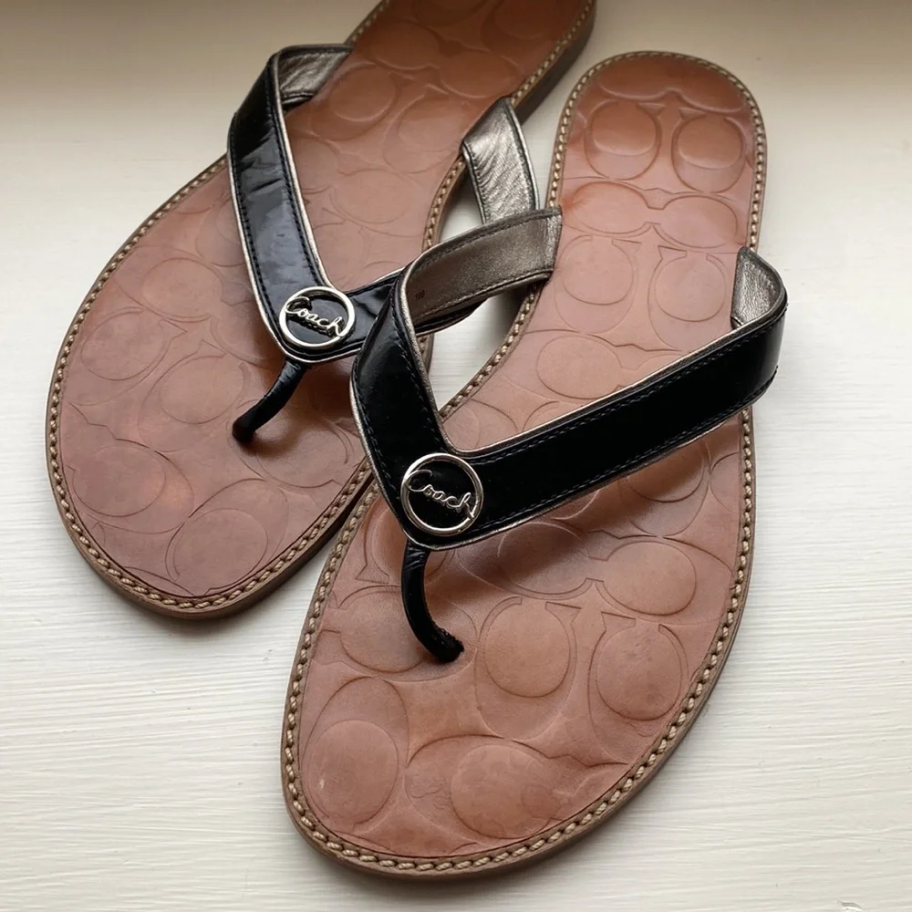 COACH Deney Embossed Calf Sandal - 10B - Picture 7 of 10